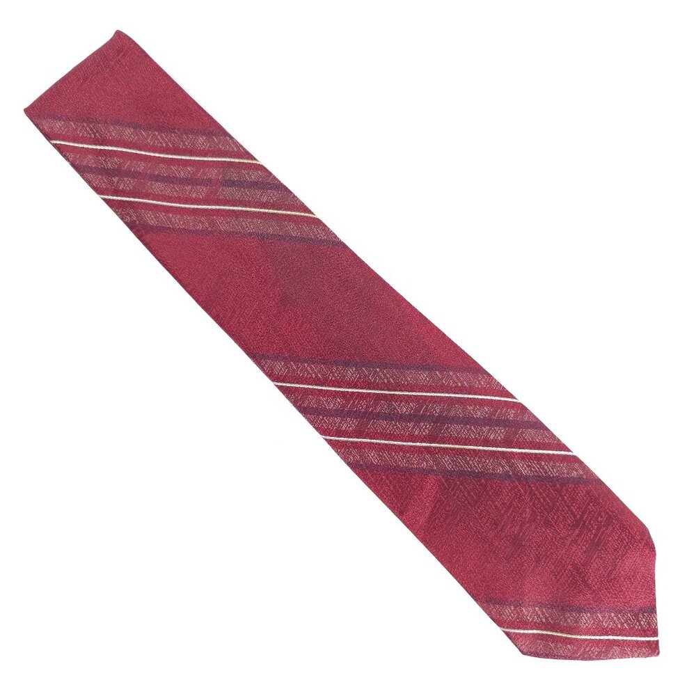 Cross Currents Men Necktie Striped Color Red Size 56x3 - NWOT - made in USA